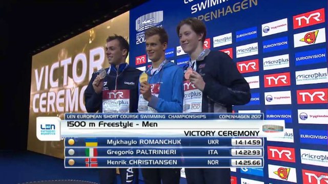 Романчук стал чемпионом Европы на дистанции 1500 метров вольным стилем